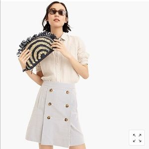 NWT J.Crew button-front mini skirt in seersucker.